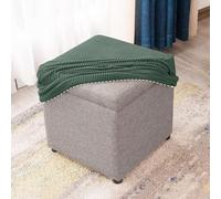 HXOUTGKP Fundas Protectoras Elásticas para Reposapiés con Base Elástica, Tela Texturizada a Cuadros, Lavables a Máquina/J/50 * 50Cm