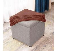 HXOUTGKP Fundas Protectoras Elásticas para Reposapiés con Base Elástica, Tela Texturizada a Cuadros, Lavables a Máquina/F/38 * 38Cm