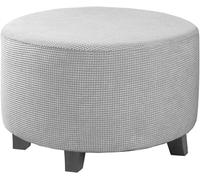 HXOUTGKP Round Jacquard Ottoman Slipcovers, Dustproof Footstool Cover For Protector Footrestniture, Soft Detachable Non-Slip/1#/90 * 105Cm