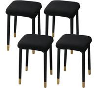 HXOUTGKP Stretch Ottoman Cover Rectangle,Ottoman Storage Bench Protector Covers For Living Room/Black/4Pcs