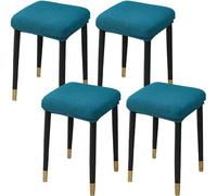HXOUTGKP Stretch Ottoman Cover Rectangle,Ottoman Storage Bench Protector Covers For Living Room/Blue B/4Pcs