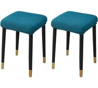 HXOUTGKP Stretch Ottoman Cover Rectangle,Ottoman Storage Bench Protector Covers For Living Room/Blue B/2Pcs