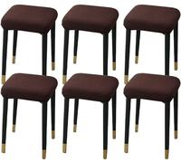 HXOUTGKP Stretch Ottoman Cover Rectangle,Ottoman Storage Bench Protector Covers For Living Room/Brown/6Pcs