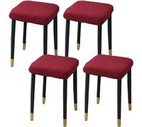 HXOUTGKP Stretch Ottoman Cover Rectangle,Ottoman Storage Bench Protector Covers For Living Room/Claret/4Pcs