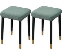 HXOUTGKP Stretch Ottoman Cover Rectangle,Ottoman Storage Bench Protector Covers For Living Room/Light Green/2Pcs