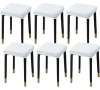 HXOUTGKP Stretch Ottoman Cover Rectangle,Ottoman Storage Bench Protector Covers For Living Room/White/6Pcs