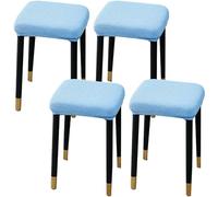 HXOUTGKP Stretch Ottoman Cover, Soft Elastic Ottoman Slipcover Ottoman Storage Bench Covers/Blue a/Set Of 4