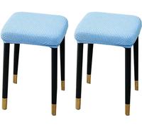 HXOUTGKP Stretch Ottoman Cover, Soft Elastic Ottoman Slipcover Ottoman Storage Bench Covers/Blue a/Set Of 2