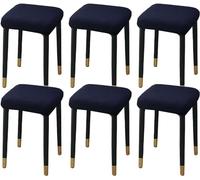 HXOUTGKP Stretch Ottoman Cover, Soft Elastic Ottoman Slipcover Ottoman Storage Bench Covers/Navy Blue/Set Of 6