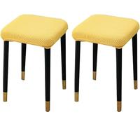 HXOUTGKP Stretch Ottoman Cover, Soft Elastic Ottoman Slipcover Ottoman Storage Bench Covers/Yellow/Set Of 2