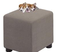 HXOUTGKP Stretch Square Slipcovers Jacquard Ottoman Footstool Protect Cover Washable/#10/75 * 75 cm