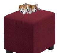 HXOUTGKP Stretch Square Slipcovers Jacquard Ottoman Footstool Protect Cover Washable/#12/50 * 50 cm