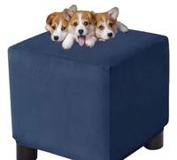 HXOUTGKP Stretch Square Slipcovers Jacquard Ottoman Footstool Protect Cover Washable/#13/75 * 75 cm