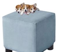 HXOUTGKP Stretch Square Slipcovers Jacquard Ottoman Footstool Protect Cover Washable/#14/75 * 75 cm