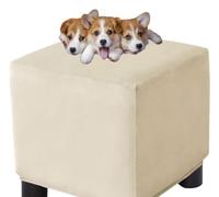 HXOUTGKP Stretch Square Slipcovers Jacquard Ottoman Footstool Protect Cover Washable/#15/75 * 75 cm