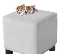 HXOUTGKP Stretch Square Slipcovers Jacquard Ottoman Footstool Protect Cover Washable/#17/105 * 105 cm