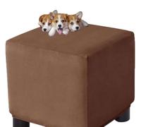HXOUTGKP Stretch Square Slipcovers Jacquard Ottoman Footstool Protect Cover Washable/#18/75 * 75 cm