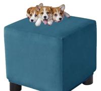 HXOUTGKP Stretch Square Slipcovers Jacquard Ottoman Footstool Protect Cover Washable/#23/75 * 75 cm