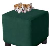 HXOUTGKP Stretch Square Slipcovers Jacquard Ottoman Footstool Protect Cover Washable/#24/75 * 75 cm