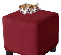 HXOUTGKP Stretch Square Slipcovers Jacquard Ottoman Footstool Protect Cover Washable/#25/75 * 75 cm