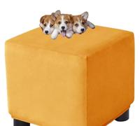 HXOUTGKP Stretch Square Slipcovers Jacquard Ottoman Footstool Protect Cover Washable/#26/75 * 75 cm