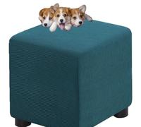 HXOUTGKP Stretch Square Slipcovers Jacquard Ottoman Footstool Protect Cover Washable/#8/75 * 75 cm