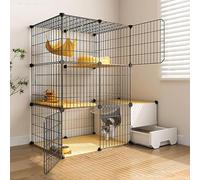HXRW - Jaulas para gatos en interiores, jaula para gatitos, recintos para gatos, corralito desmontable para animales pequeños, casa para gatos con puertas para hurón, gatito, conejo, conejo, animales