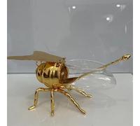 HXSCOO Artesanía de Metal, Lujoso Tarro de Miel de Abeja, Tarro de Miel, Tarro de Almacenamiento de Mesa, Adorno Decorativo, condimento de Abeja (Color : -GD)