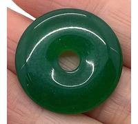 HXSCOO Colgante de Collar con botón de Seguridad de Cristal Rosa ópalo de Piedra Natural a la Moda, dijes de Donut de 25mm, joyería DIY, Pulsera, Accesorios for Pendientes (Color : Jade)