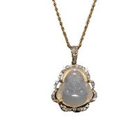 HXSCOO Colgante de obsidiana, collar de tigre de viento nacional, joyería de amuleto de fe for parejas de hombres y mujeres (Color : AL2207-White)