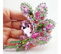 HXSCOO Exquisito Broche de Flores Grandes de Cristal Colorido a la Moda for Mujer, Accesorios de bisutería for Fiesta de Boda, Pin de Moda