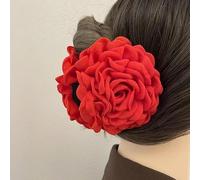 HXSCOO Pinza for el Pelo con Flor de Rosa Grande, Pinza for el Pelo con Flor de Rosa de Tela for Mujer, Accesorios for Mujeres y niñas (Color : 08)