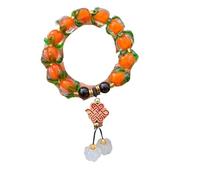 HXSCOO Pulsera de Caqui Hecha a Mano for Mujer | Joyería única de Cuentas de oración de Vidrio(Color1)