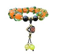 HXSCOO Pulsera de Caqui Hecha a Mano for Mujer | Joyería única de Cuentas de oración de Vidrio(Color2)