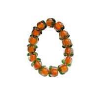 HXSCOO Pulsera de Caqui Hecha a Mano for Mujer | Joyería única de Cuentas de oración de Vidrio(Naranja)