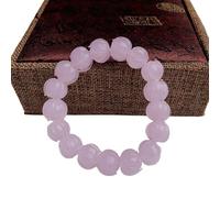 HXSCOO Pulsera de Caqui Hecha a Mano for Mujer | Joyería única de Cuentas de oración de Vidrio(Pink)
