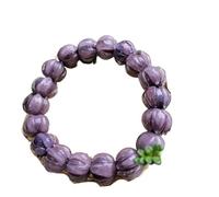 HXSCOO Pulsera de Caqui Hecha a Mano for Mujer | Joyería única de Cuentas de oración de Vidrio(Púrpura)