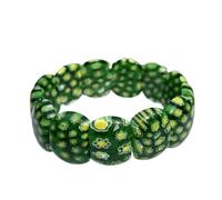 HXSCOO Pulsera de Cuerda elástica con Esmalte de Colores de Flores Hecha a Mano for Mujer, Regalo de joyería DIY(Color6)