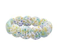 HXSCOO Pulsera de Cuerda elástica con Esmalte de Colores de Flores Hecha a Mano for Mujer, Regalo de joyería DIY(Color1)