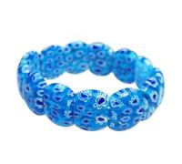 HXSCOO Pulsera de Cuerda elástica con Esmalte de Colores de Flores Hecha a Mano for Mujer, Regalo de joyería DIY(Mediumbluefloral)