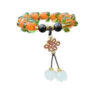 HXSCOO Pulsera De Estilo Chino con Transferencia De Caqui Esmaltada - Joyería Elegante Hecha A Mano For Mujeres(Color2)