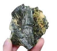 HXSCOO Turmalina Verde, Piedra Natural, epidota, espécimen Mineral, Piedra Reiki, Gema, energía Decorativa, Piedra Espiritual Natural(121-150g)