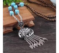 HXSCOO Vintage Nepal Largo Budista Mala Colgante de Cuentas de Madera & Collar Étnico Bohemio Boho Buda Joyería de la Suerte for Mujeres Hombres (Color : Style3)