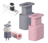 HXSZWJJ 2 in 1 Silicone Charger Protector for iPhone Charger, Protector with Cord Wrap, Silicone Power Adapter Case for 18w/20w, Data Cable Winder - Anti-Break Protection(2pcd-b)