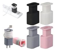 HXSZWJJ 2 in 1 Silicone Charger Protector for iPhone Charger, Protector with Cord Wrap, Silicone Power Adapter Case for 18w/20w, Data Cable Winder - Anti-Break Protection(4pcs)