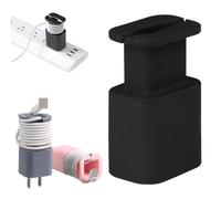 HXSZWJJ 2 in 1 Silicone Charger Protector for iPhone Charger, Protector with Cord Wrap, Silicone Power Adapter Case for 18w/20w, Data Cable Winder - Anti-Break Protection(Black)