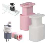 HXSZWJJ 2 in 1 Silicone Charger Protector for iPhone Charger, Protector with Cord Wrap, Silicone Power Adapter Case for 18w/20w, Data Cable Winder - Anti-Break Protection(2pcs-c)