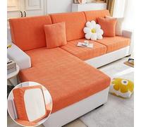 HXSZWJJ Lilyon - Lilyon Sofa Cover, Magic Sofa Covers Couch Covers, Interior Magic Sofa Covers, Soothing Home Sofa Covers Washable, Home Sofa Cushion Covers(Orange-B,Pillow Cover)