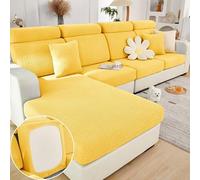 HXSZWJJ Lilyon - Lilyon Sofa Cover, Magic Sofa Covers Couch Covers, Interior Magic Sofa Covers, Soothing Home Sofa Covers Washable, Home Sofa Cushion Covers(Yellow-A,Pillow Cover)