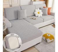 HXSZWJJ Lilyon - Lilyon Sofa Cover, Magic Sofa Covers Couch Covers, Interior Magic Sofa Covers, Soothing Home Sofa Covers Washable, Home Sofa Cushion Covers(Light Gray-D,Pillow Cover)